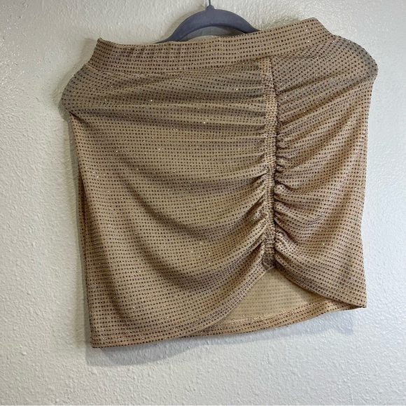 ASOS Mini Skirt Gold Skin toned glitter mini skirt size 6 - Picture 7 of 7